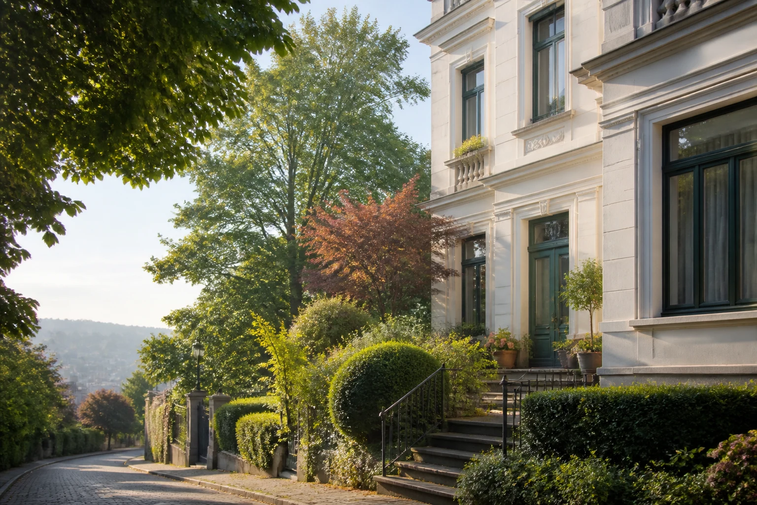 Eine helle, stadttaugliche Architekturszene als Sinnbild für Bonner Wohnlagen